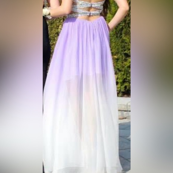 PROM DRESS - LA FEMME 20028 - Size 4 - Purple Ombré - Picture 13 of 14